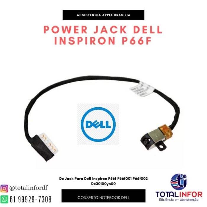 Dc Jack Para Dell Inspiron P66F P66F001 P66F002 Dc30100Yn00 Total Infor